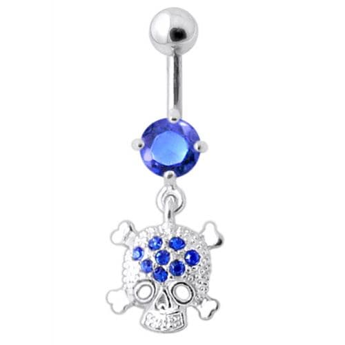 Jeweled Skull Navel Belly Ring - Monster Piercing