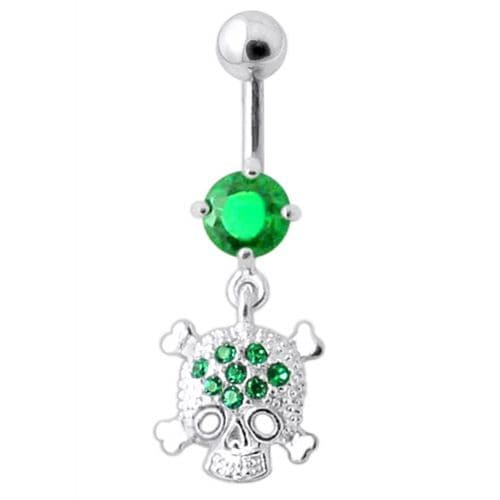 Jeweled Skull Navel Belly Ring - Monster Piercing