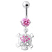 Jeweled Skull Navel Belly Ring - Monster Piercing