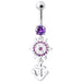 Ship Helm with Anchor Navel Belly Ring - Monster Piercing