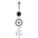 Ship Helm with Anchor Navel Belly Ring - Monster Piercing