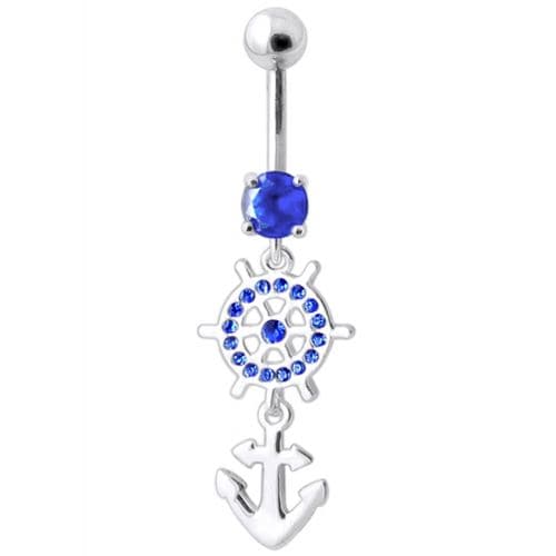 Ship Helm with Anchor Navel Belly Ring - Monster Piercing