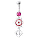 Ship Helm with Anchor Navel Belly Ring - Monster Piercing