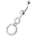 Dangling Jeweled Round Hangings Belly Bar - Monster Piercing