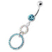 Dangling Jeweled Round Hangings Belly Bar - Monster Piercing