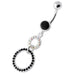 Dangling Jeweled Round Hangings Belly Bar - Monster Piercing