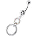 Dangling Jeweled Round Hangings Belly Bar - Monster Piercing