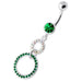 Dangling Jeweled Round Hangings Belly Bar - Monster Piercing