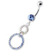 Dangling Jeweled Round Hangings Belly Bar - Monster Piercing