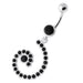 Jeweled Spiral Silver Navel Belly Ring - Monster Piercing