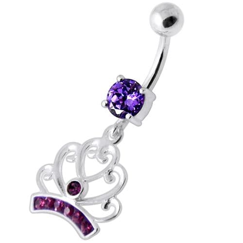 Jeweled Heart Crown Navel Banana - Monster Piercing