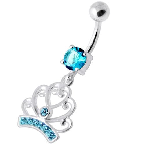 Jeweled Heart Crown Navel Banana - Monster Piercing