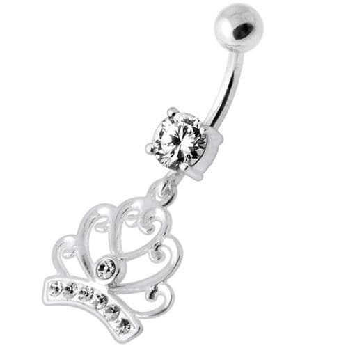 Jeweled Heart Crown Navel Banana - Monster Piercing