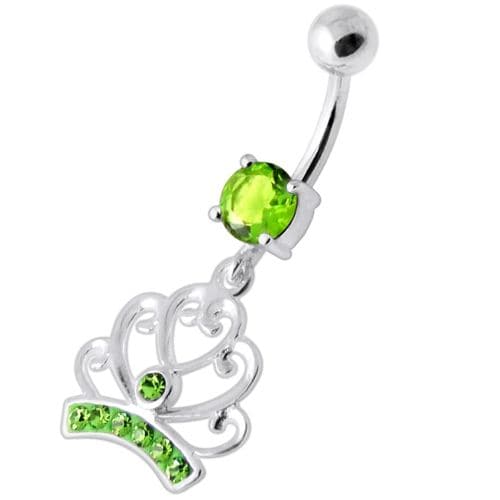 Jeweled Heart Crown Navel Banana - Monster Piercing