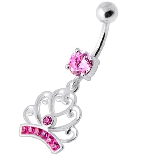 Jeweled Heart Crown Navel Banana - Monster Piercing