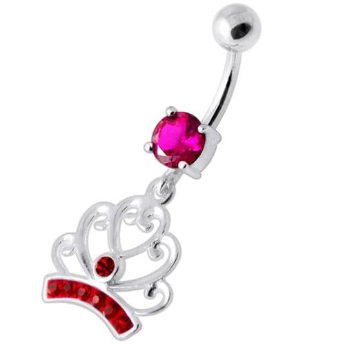 Jeweled Heart Crown Navel Banana - Monster Piercing