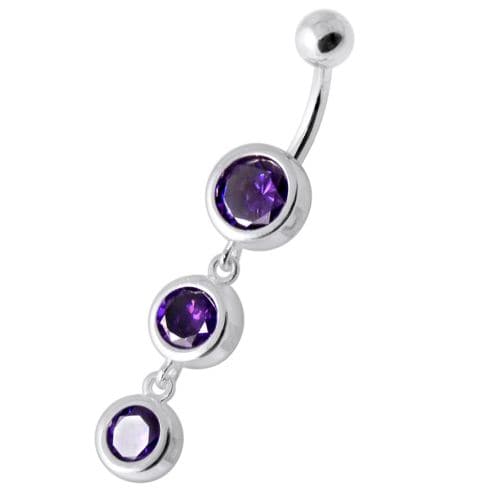 Basel Setting Tri Round Jeweled Belly Banana - Monster Piercing