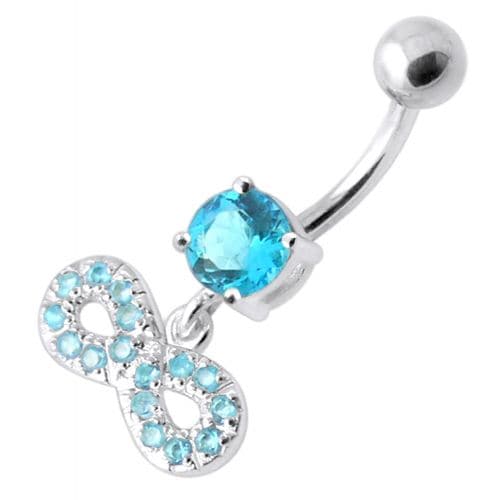 Infinity Sign Jeweled Navel Belly Ring - Monster Piercing