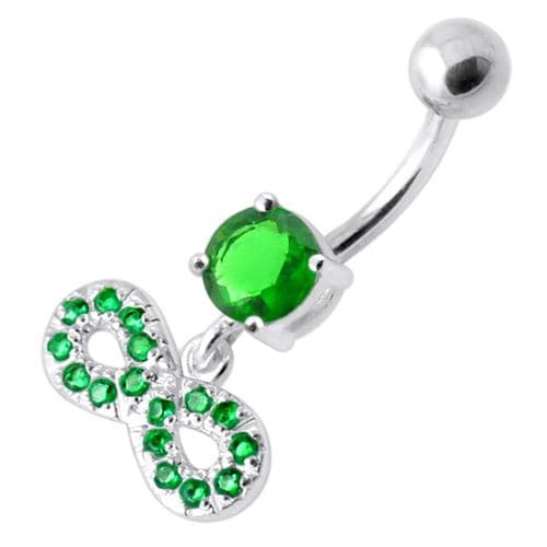 Infinity Sign Jeweled Navel Belly Ring - Monster Piercing