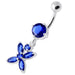 Jeweled Flower Dangling Navel belly bar - Monster Piercing