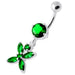 Jeweled Flower Dangling Navel belly bar - Monster Piercing