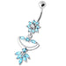 Flower Jeweled Chandelier Navel Ring - Monster Piercing