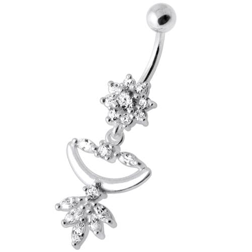 Flower Jeweled Chandelier Navel Ring - Monster Piercing