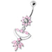 Flower Jeweled Chandelier Navel Ring - Monster Piercing