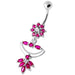 Flower Jeweled Chandelier Navel Ring - Monster Piercing