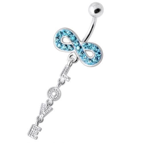 Infinity Love Jeweled Navel Belly Ring - Monster Piercing