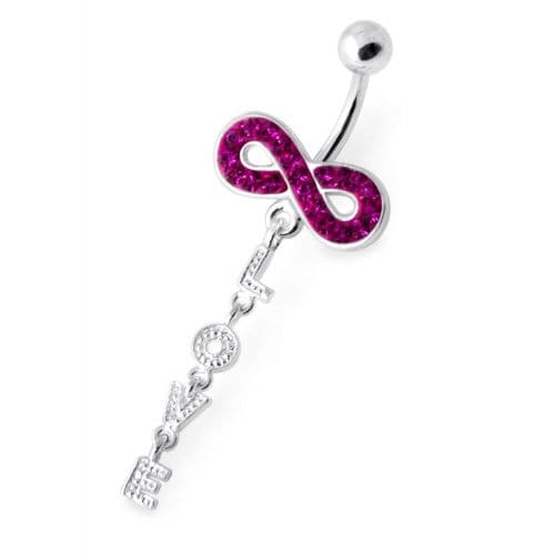 Infinity Love Jeweled Navel Belly Ring - Monster Piercing