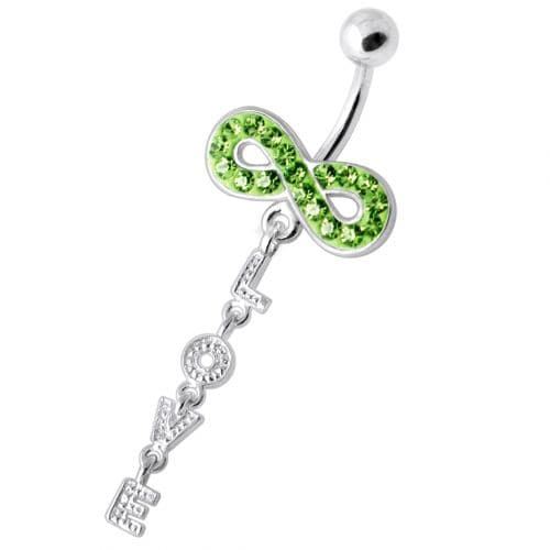 Infinity Love Jeweled Navel Belly Ring - Monster Piercing