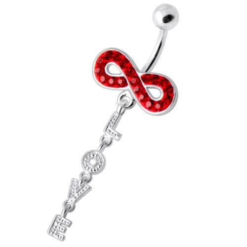 Infinity Love Jeweled Navel Belly Ring - Monster Piercing