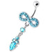 Jeweled Infinity Dangling Navel belly bar - Monster Piercing