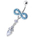 Jeweled Infinity Dangling Navel belly bar - Monster Piercing