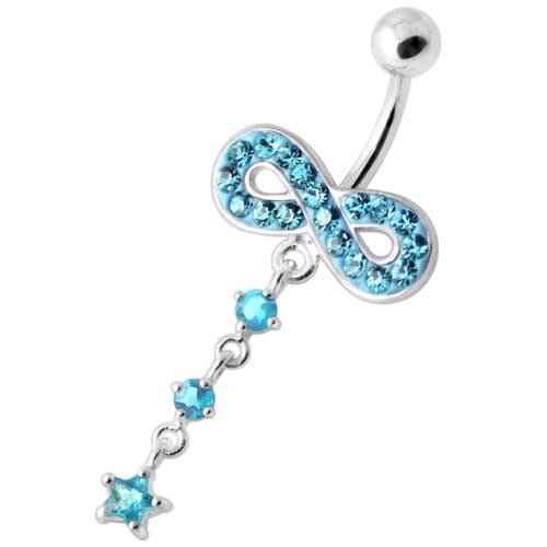 Infinity with Star Jeweled Navel Ring - Monster Piercing