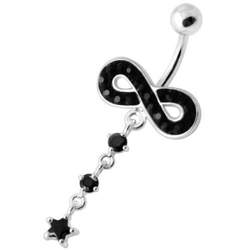 Infinity with Star Jeweled Navel Ring - Monster Piercing