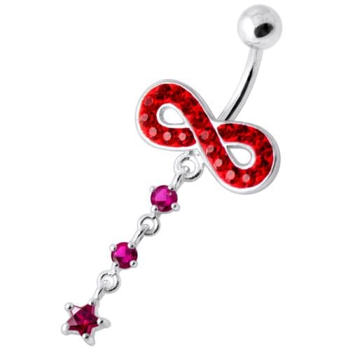 Infinity with Star Jeweled Navel Ring - Monster Piercing