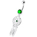 Jeweled Dream Catcher Silver Navel Ring - Monster Piercing