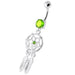 Jeweled Dream Catcher Silver Navel Ring - Monster Piercing