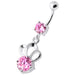 Single Jewel Bow Silver Navel Banana - Monster Piercing