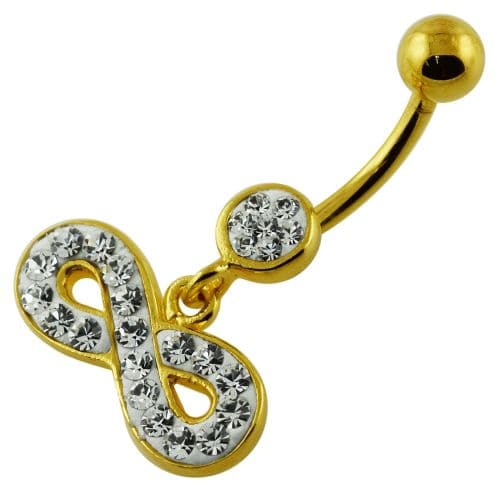 Multi Jeweled Crystal Infinity Navel Banana - Monster Piercing