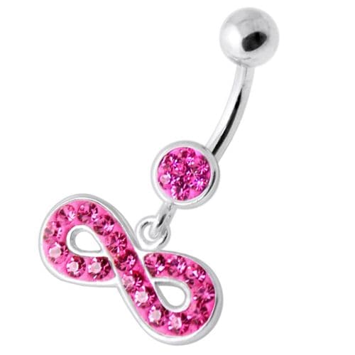 Multi Jeweled Crystal Infinity Navel Banana - Monster Piercing