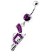 Multi Jeweled Dangling Gun Navel bar - Monster Piercing