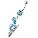 Multi Jeweled Dangling Gun Navel bar - Monster Piercing