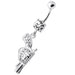 Multi Jeweled Dangling Gun Navel bar - Monster Piercing