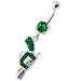 Multi Jeweled Dangling Gun Navel bar - Monster Piercing