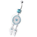 Dream Catcher Silver Belly Bar - Monster Piercing