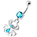 Dangling Spider Silver Navel Belly Bar - Monster Piercing