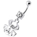 Dangling Spider Silver Navel Belly Bar - Monster Piercing